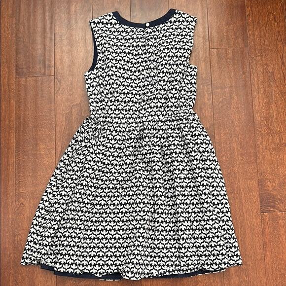 Crewcuts Girl’s Bird Print Navy and White Kids Dress, 100% Cotton, Size 14 - Picture 7 of 11